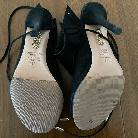 Aquazurra | Black Suede ‘Sexy Thing’ Cut Out Heels | Size 36.5 - Picture 6 of 6